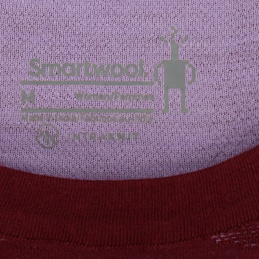 Smartwool Intraknit Merino 200 Base Layer Crew Top Size M Burgundy Long Sleeve - Picture 4 of 5